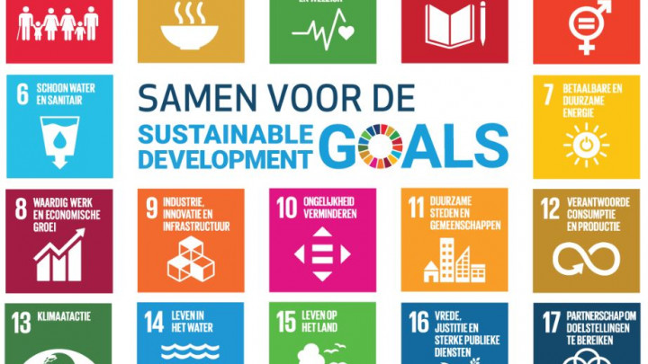 Global Goals-vlag wappert zondag op de Sint Piter